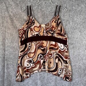 Vtg Y2K Top Sleeveless Babydoll Fairy Grunge Asymmetric Whimsigoth 3X Paisley